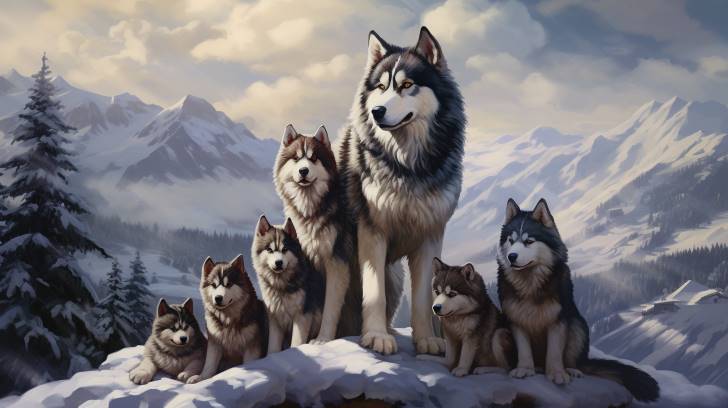 a group of Alaskan Malamutes emphasizing health and responsible breeding practices