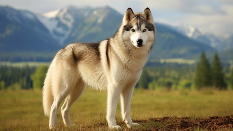 an evolutionary timeline of Alaskan Malamute highlighting changes in physical characteristics