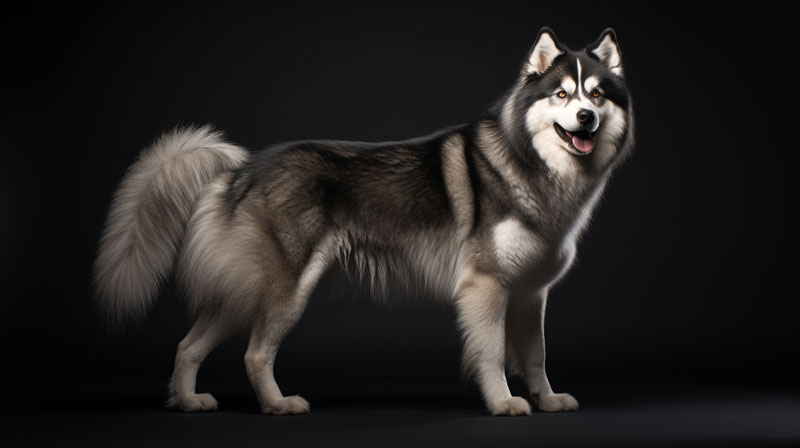 evolutionary timeline of Alaskan Malamute highlighting changes in physical characteristics